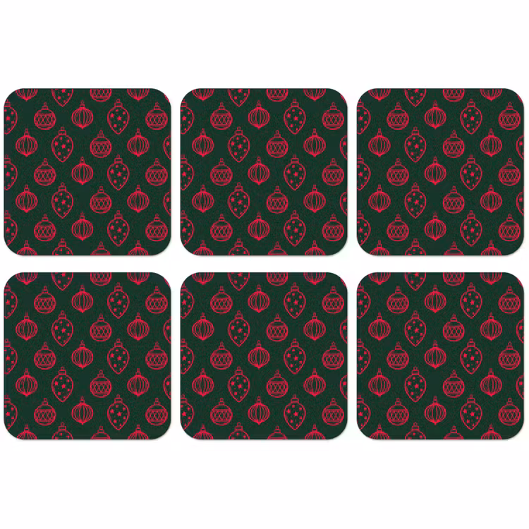 Untersetzer - Weihnachtskugel – Rot – Grün — 1