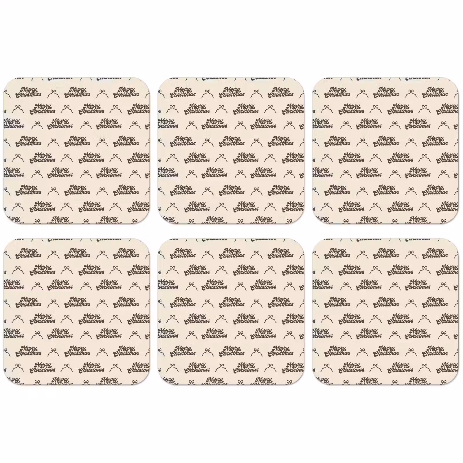 Untersetzer - Text – Braun – Creme – Schleife — 1