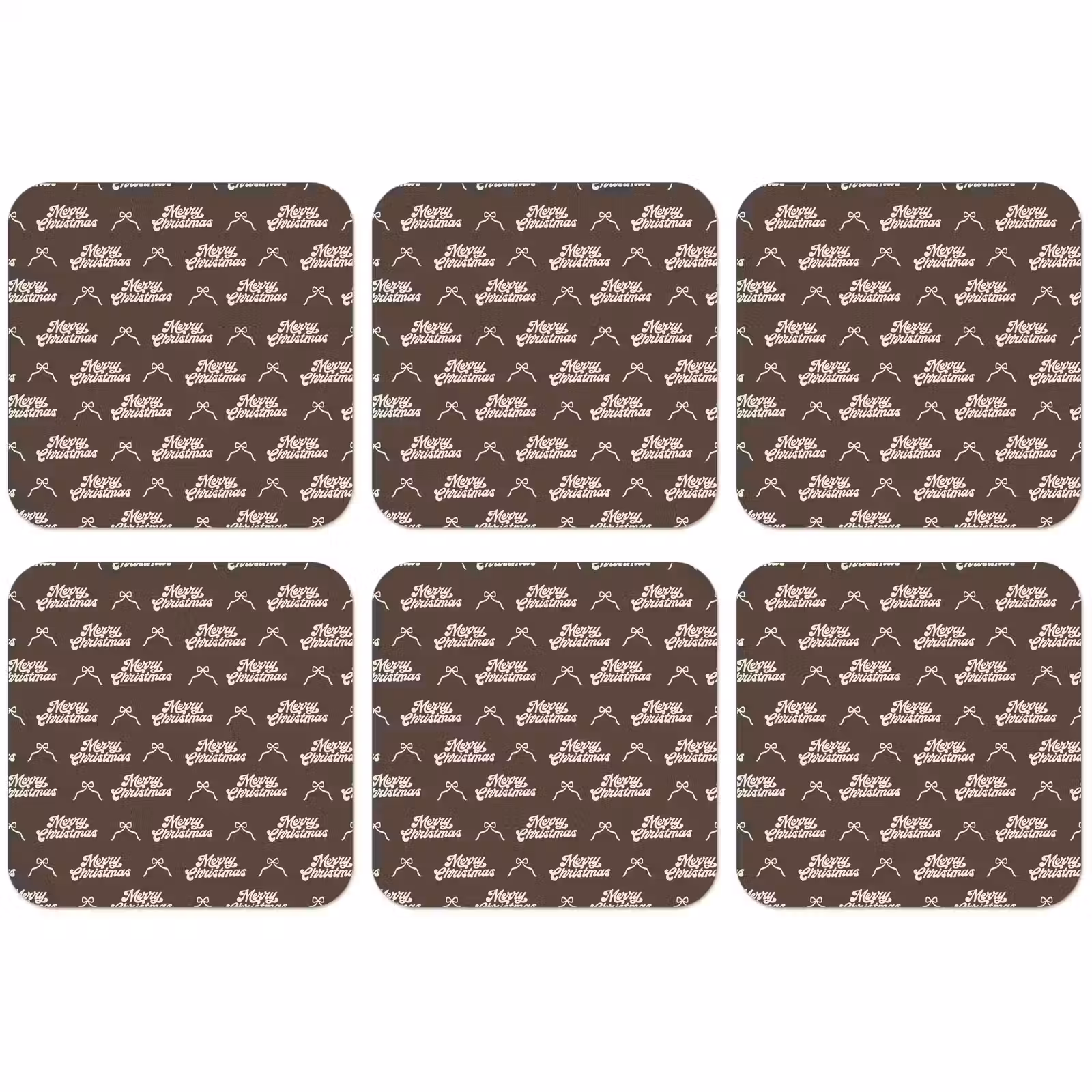 Untersetzer - Text – Creme – Braun – Schleife — 1