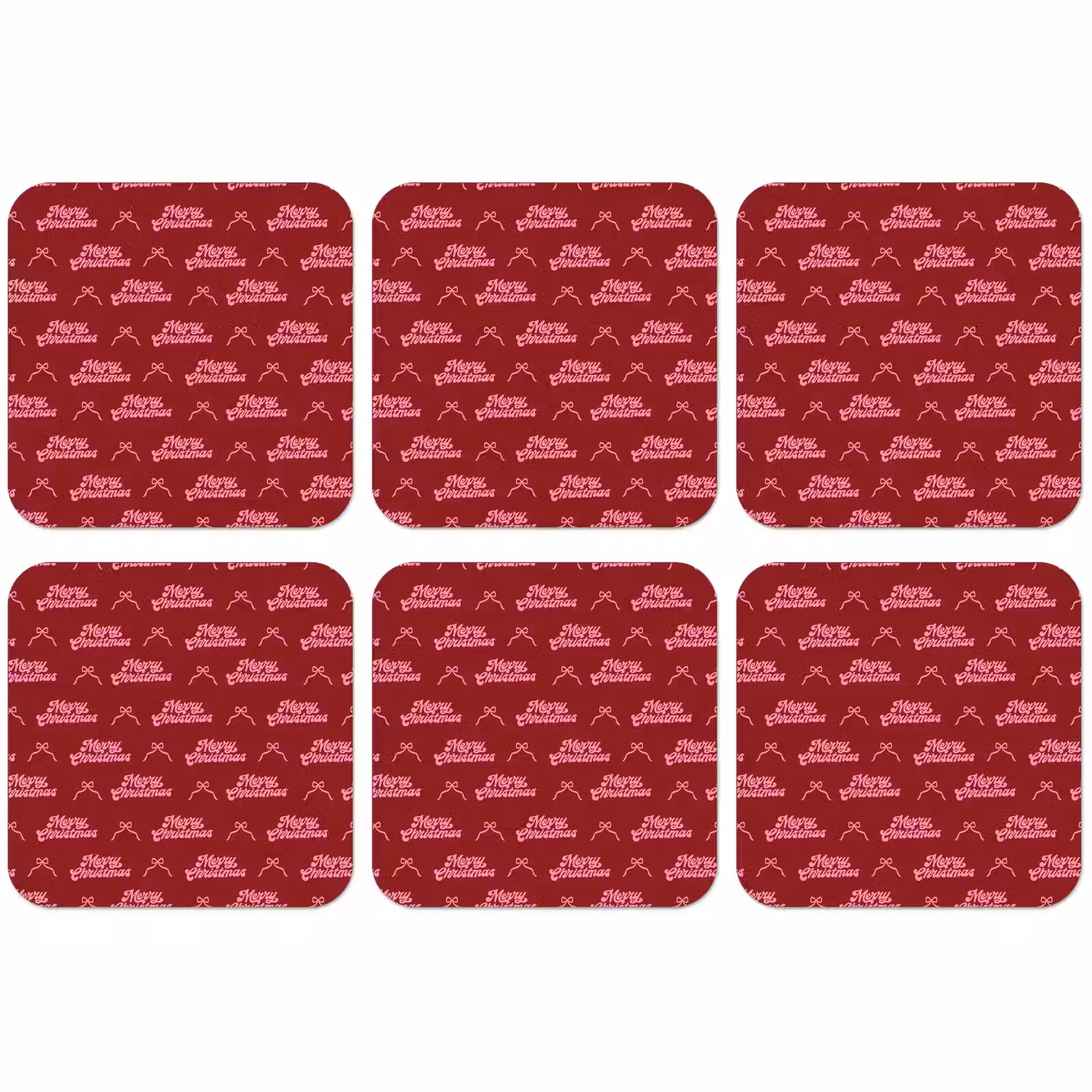 Untersetzer - Text – Rot – Rosa – Schleife — 1