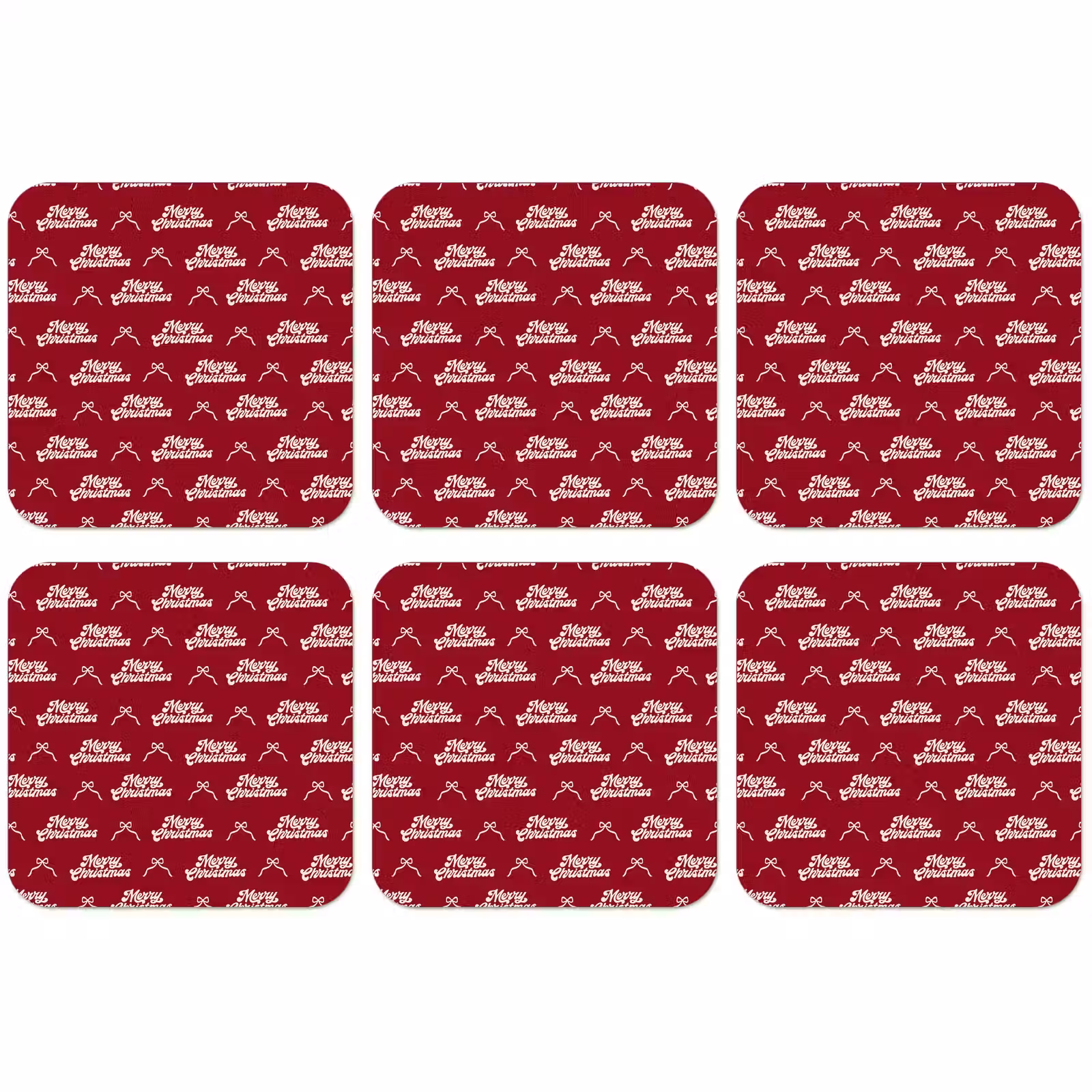 Untersetzer - Text – Rot – Weiß – Schleife — 1