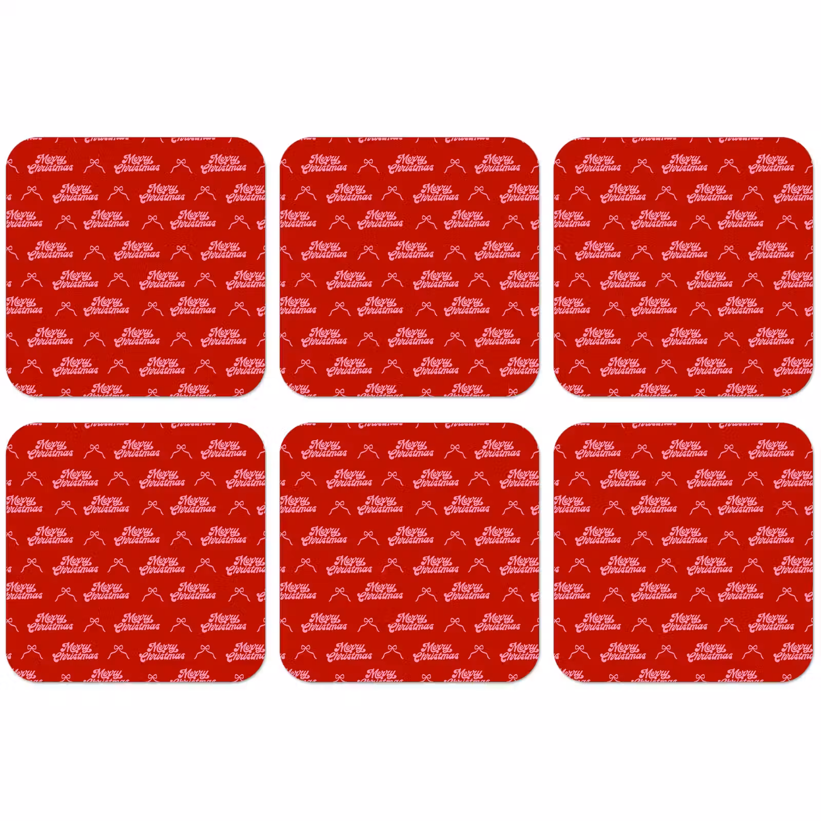 Untersetzer - Text – Schleife – Rosa – Rot — 1