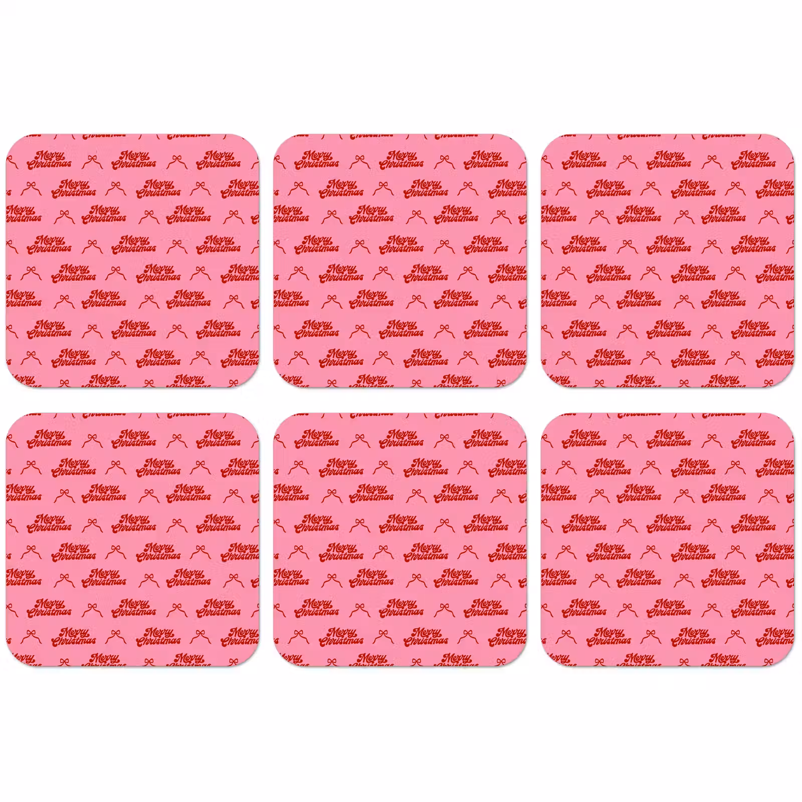 Untersetzer - Text – Schleife – Rot – Rosa — 1