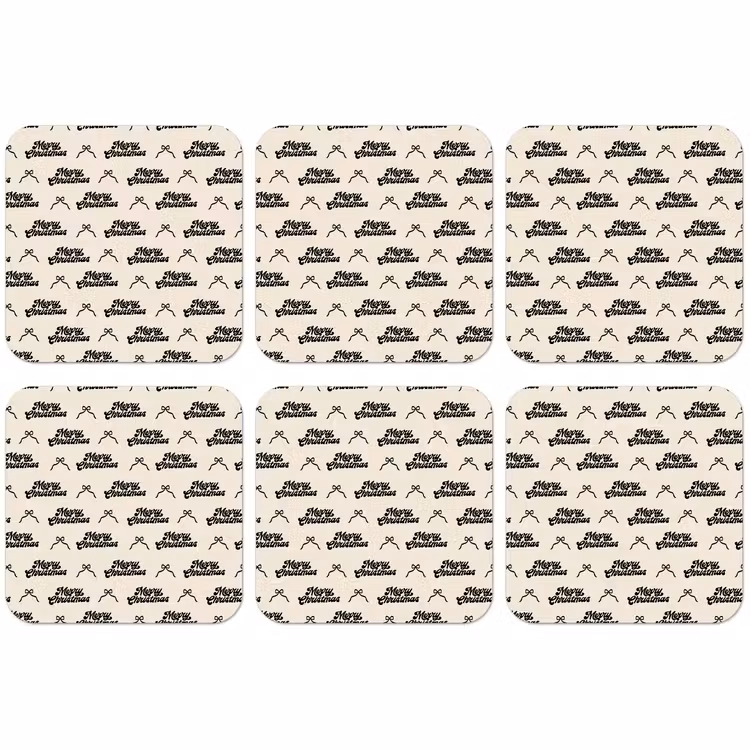 Untersetzer​ - Text – Creme – Schwarz – Weihnachten — 1