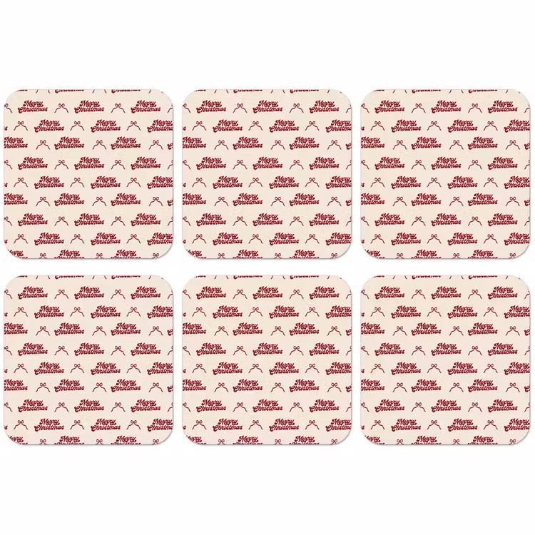 Untersetzer - Text – Rot – Creme – Schleife — 1