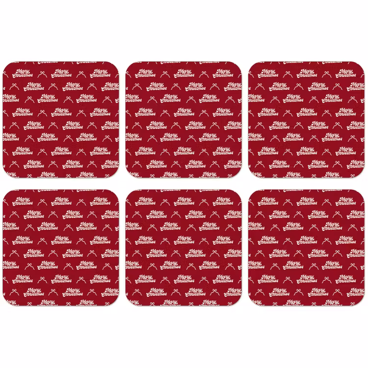 Untersetzer - Text – Rot – Weiß – Schleife — 1