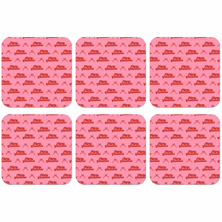 Untersetzer - Text – Schleife – Rot – Rosa — 1