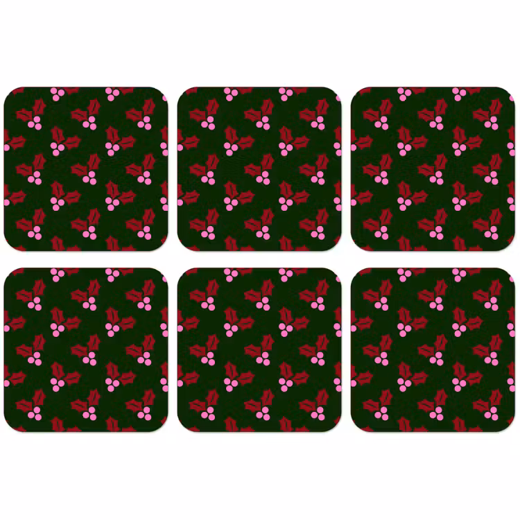 Untersetzer - Neon – Stechpalme – Weihnachten — 1