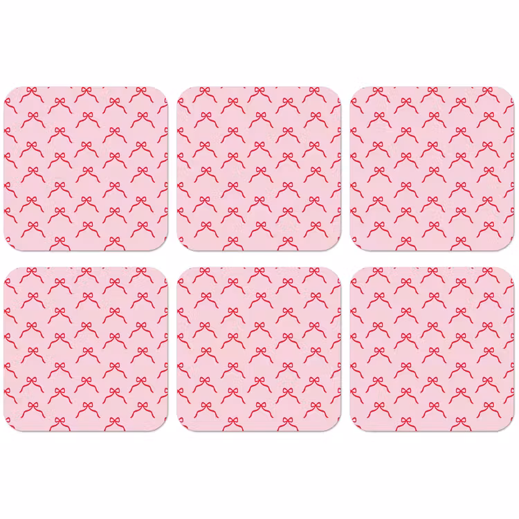 Untersetzer​ - Schleife – Rot – Weihnachten – Rosa — 1