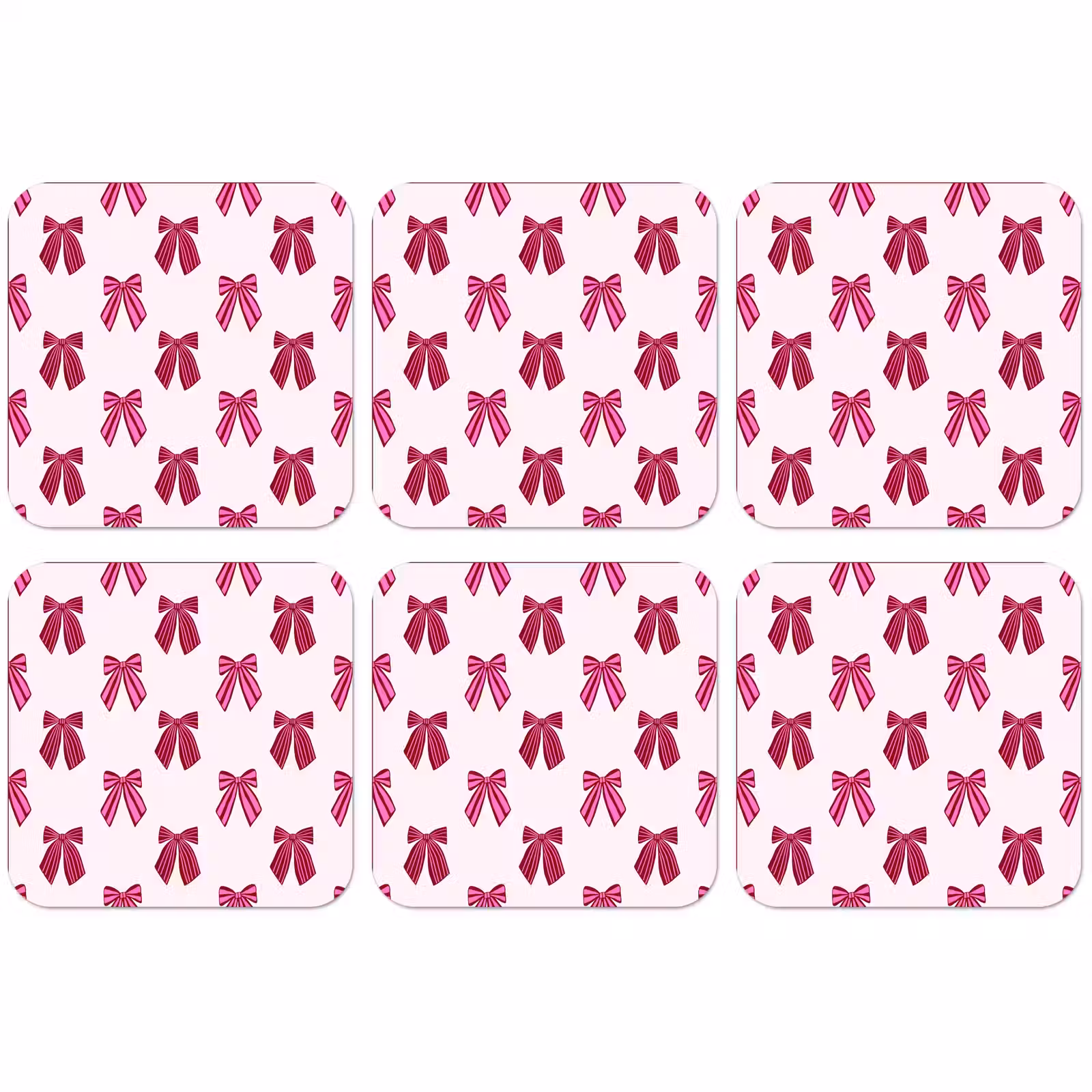 Untersetzer - Schleifen – Weihnachten – Rosa — 1