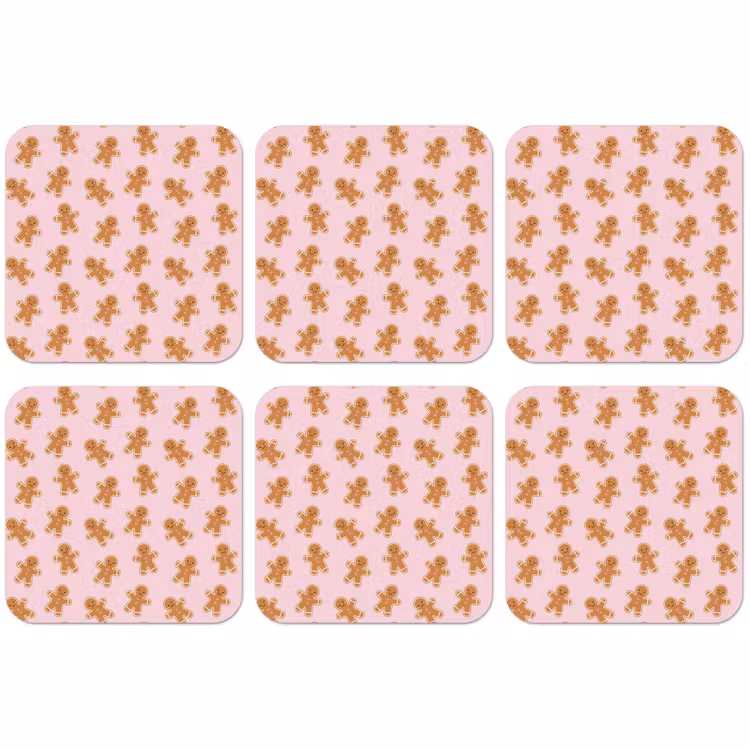 Untersetzer - Lebkuchen – Braun – Rosa – Weihnachten — 1