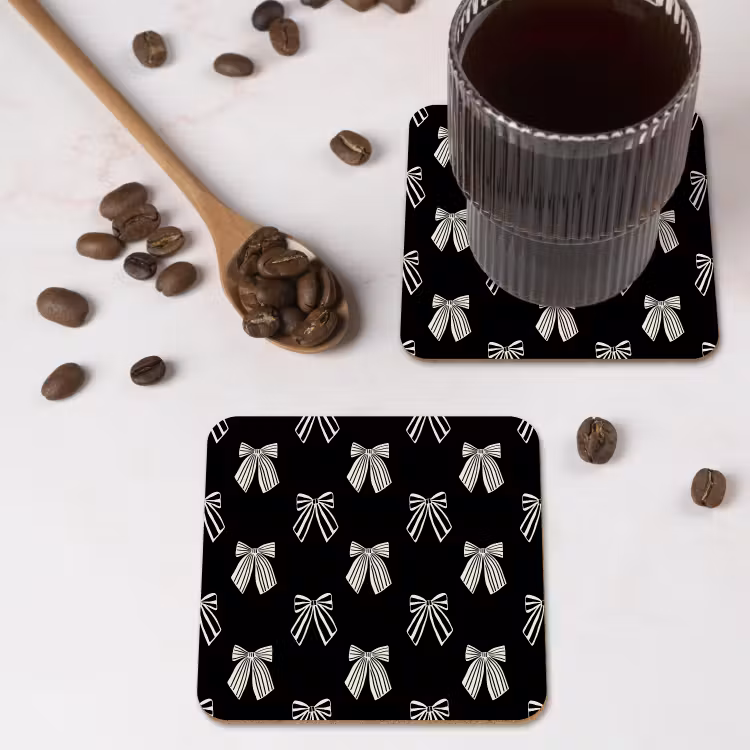 Untersetzer - Schleifen – Weihnachten – Creme – Schwarz — 4
