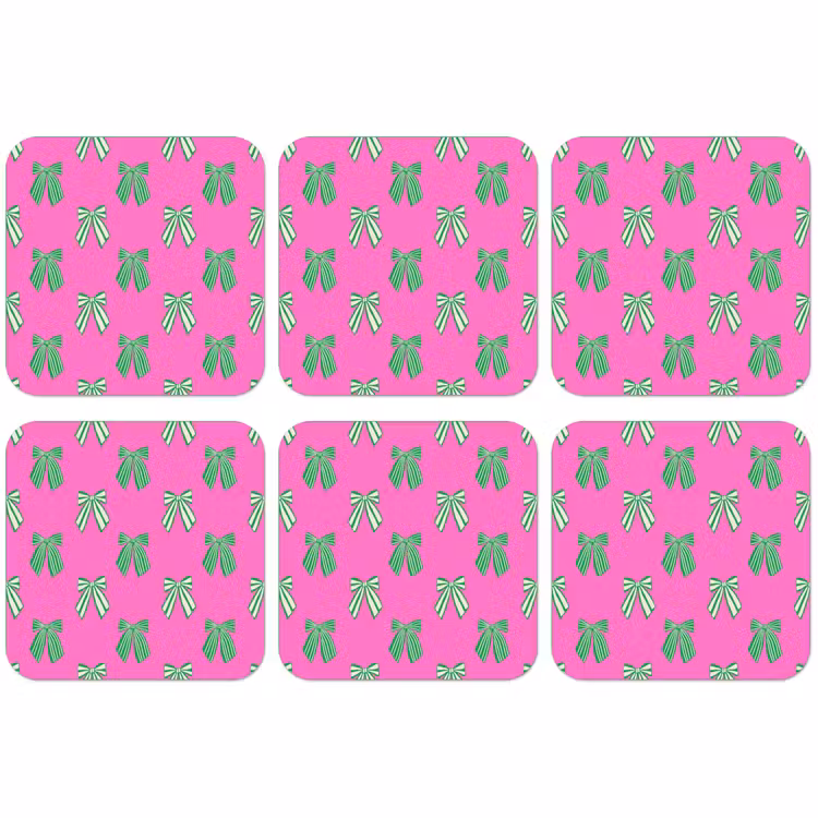 Untersetzer - Schleifen – Weihnachten – Neon – Rosa – Grün — 1