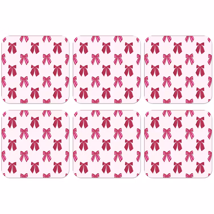 Untersetzer - Schleifen – Weihnachten – Rosa — 1