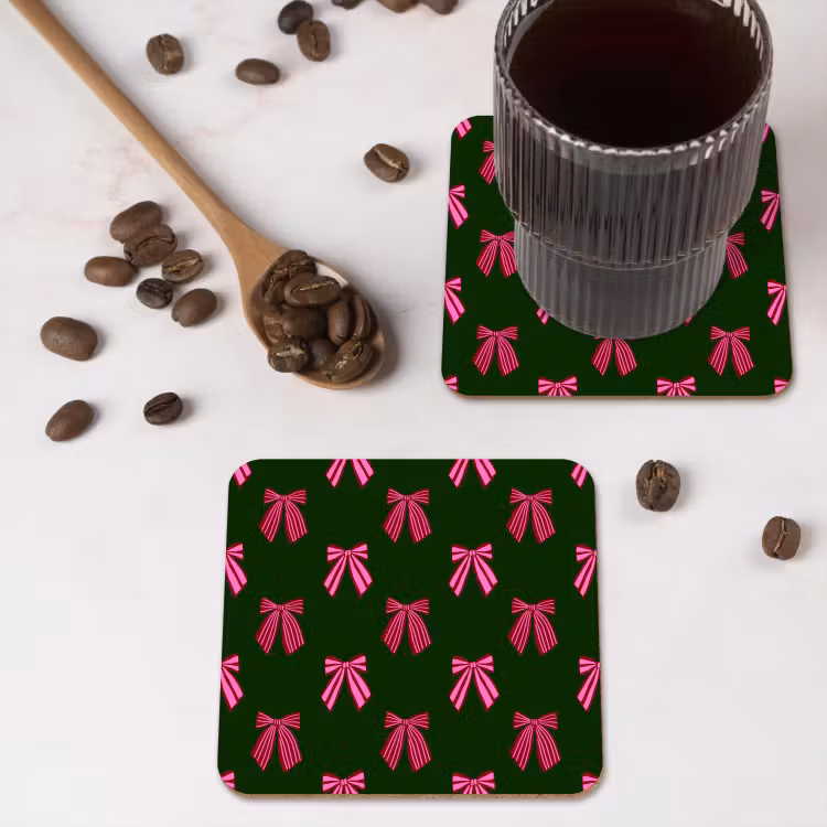 Untersetzer​ - Schleifen – Weihnachten – Rosa – Grün — 4