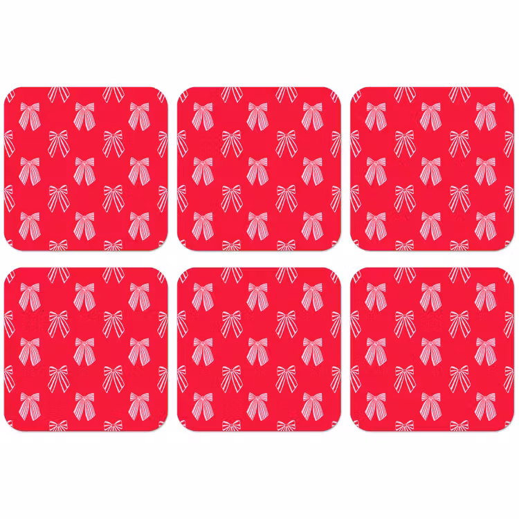 Untersetzer - Schleifen – Weihnachten – Rot – Rosa — 1