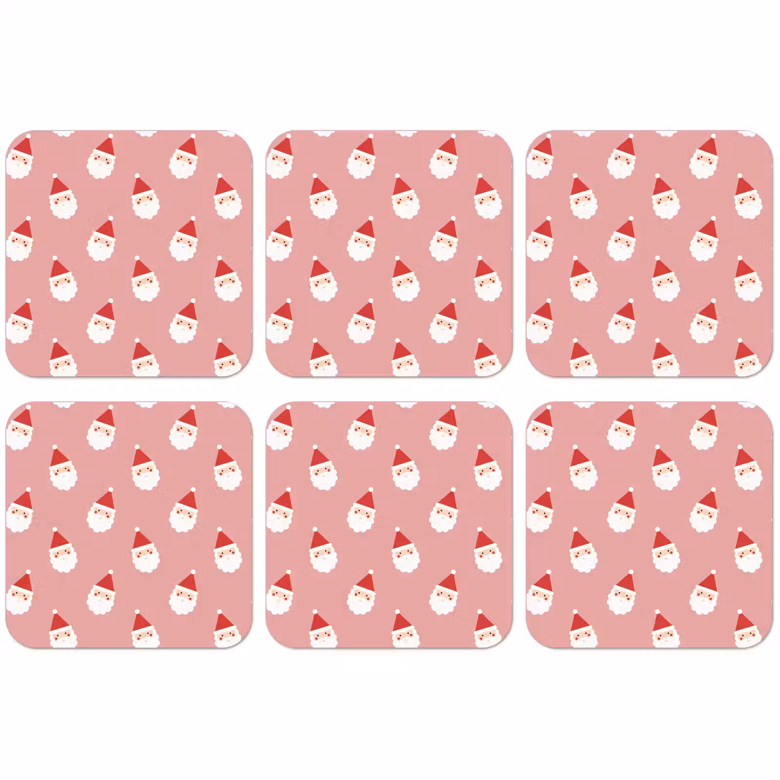 Untersetzer - Weihnachten – Weihnachtsmann – Rosa — 1