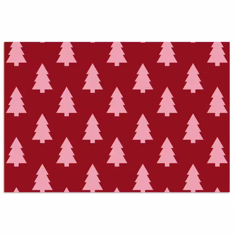 Poster - Weihnachtsbaum – Burgunderrot – Rosa — 1