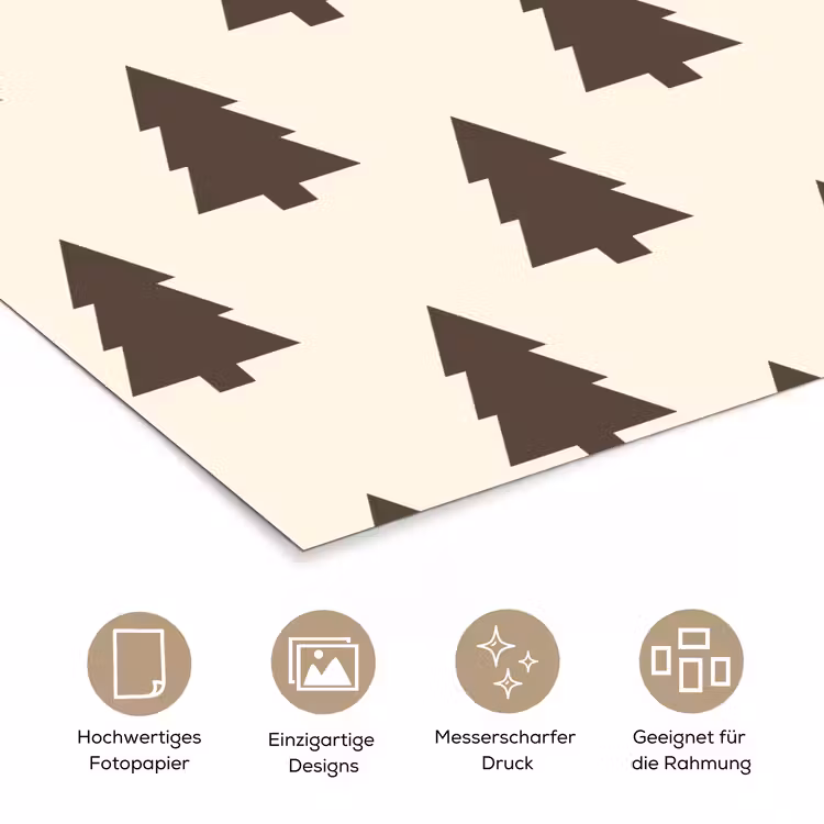 Poster - Weihnachtsbaum – Creme – Grau — 5