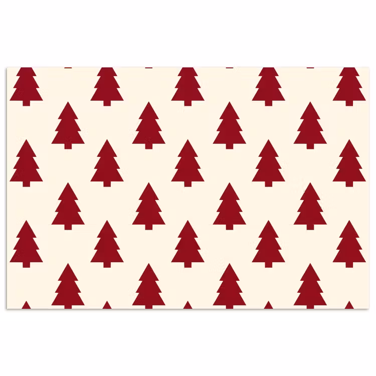 Poster - Weihnachtsbaum – Creme – Rot — 1