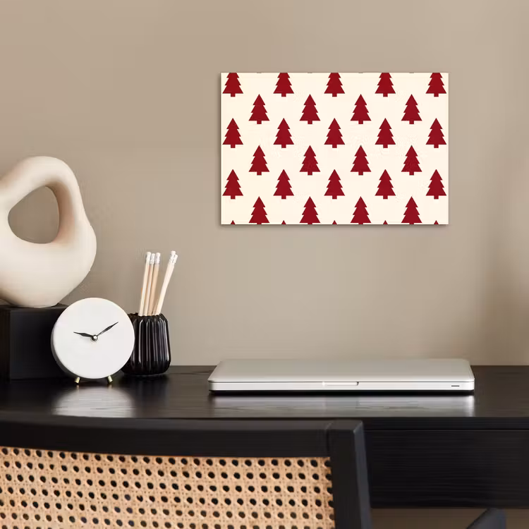 Poster - Weihnachtsbaum – Creme – Rot — 2