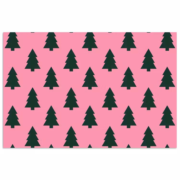 Poster - Weihnachtsbaum – Rosa – Grün — 1