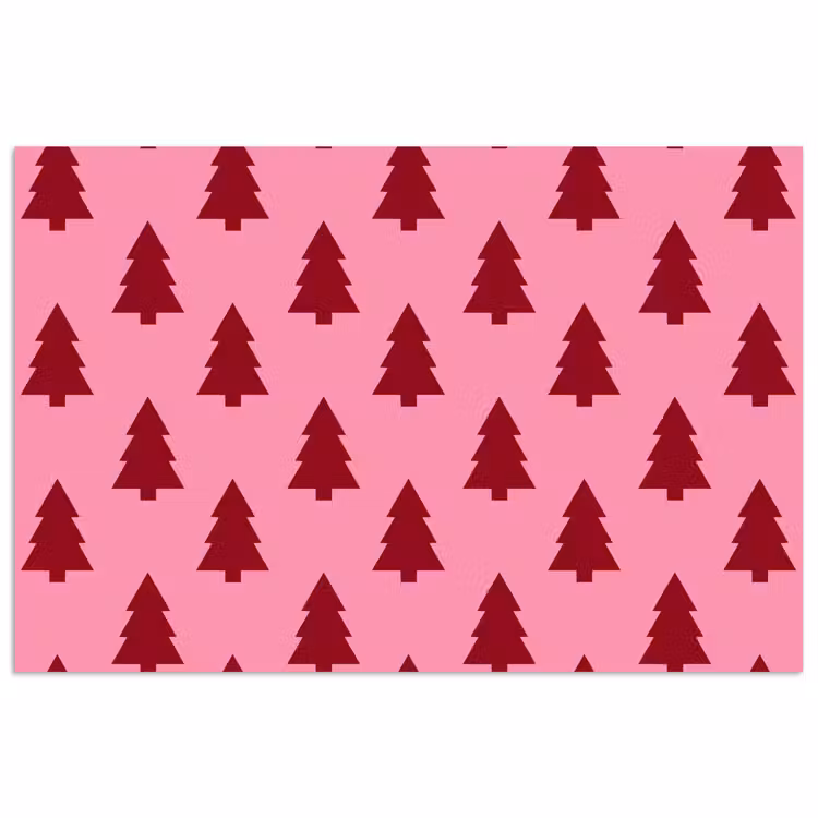 Poster - Weihnachtsbaum – Rot – Rosa — 1
