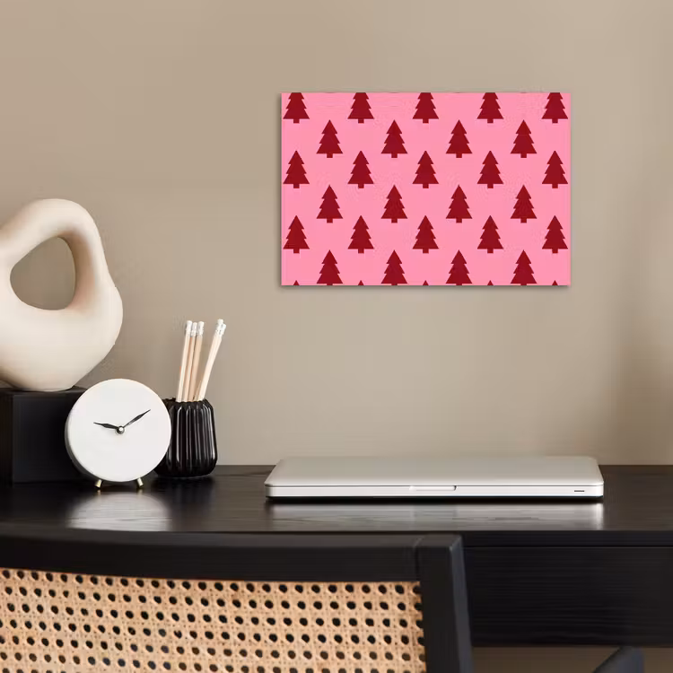 Poster - Weihnachtsbaum – Rot – Rosa — 2
