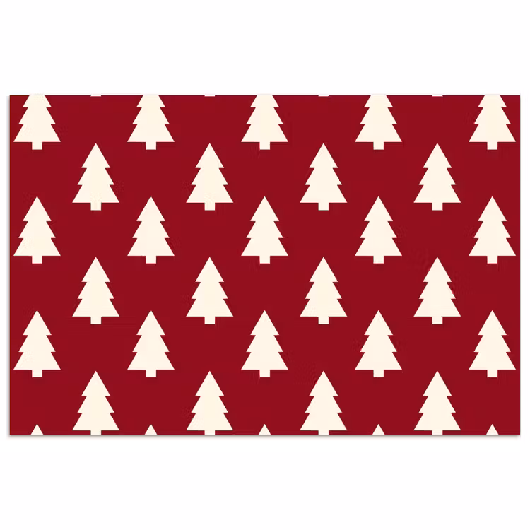 Poster - Weihnachtsbaum – Rot – Weiß — 1