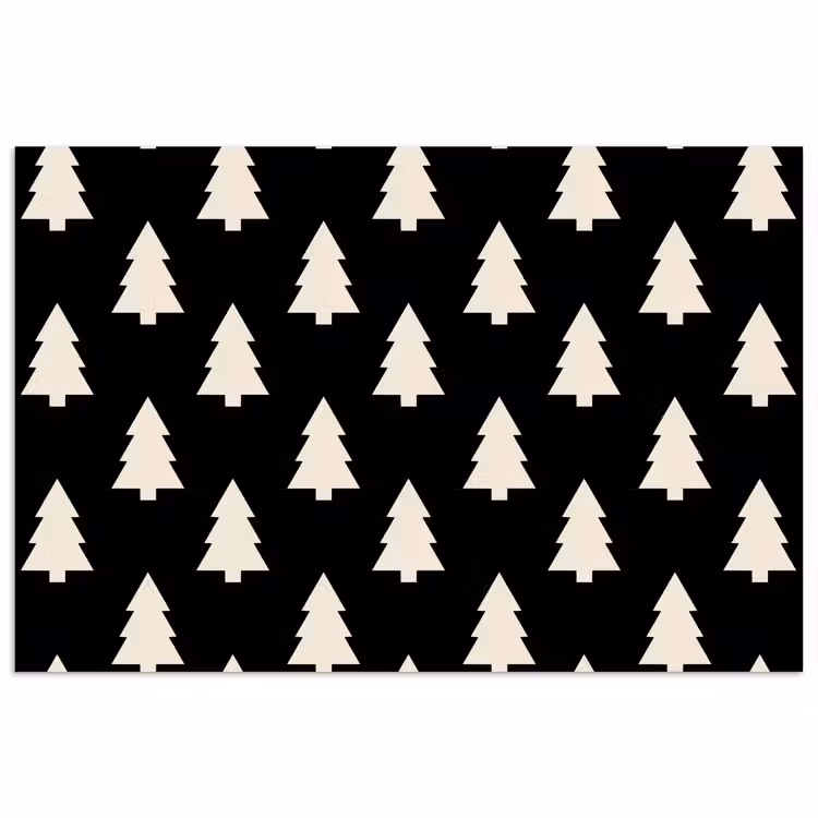 Poster - Weihnachtsbaum – Schwarz – Weiß — 1