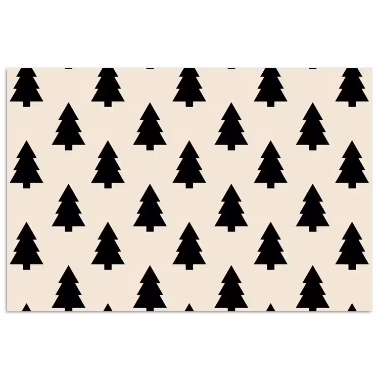 Poster - Weihnachtsbaum – Weiß – Schwarz — 1