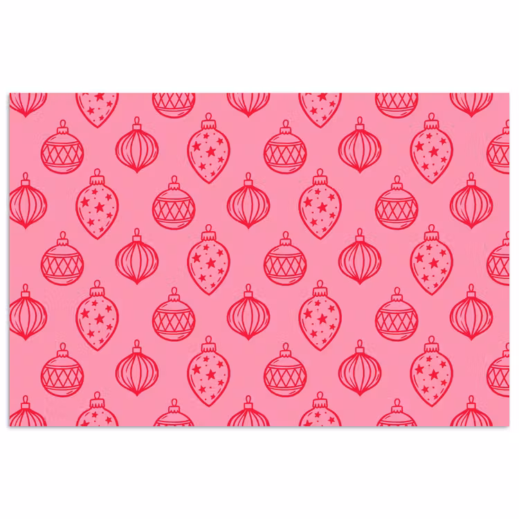 Poster - Weihnachtskugel – Rosa – Rot — 1
