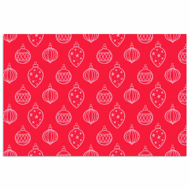 Poster - Weihnachtskugel – Rot – Rosa — 1