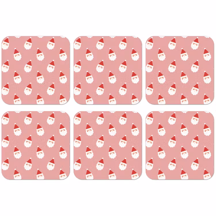 Untersetzer - Weihnachten – Weihnachtsmann – Rosa — 1