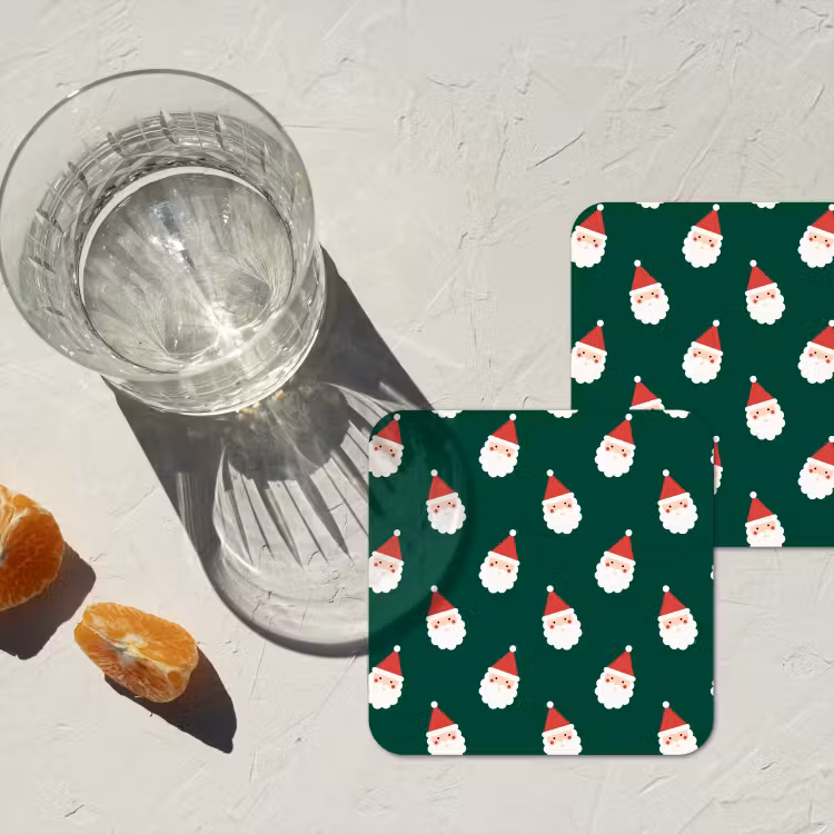 Untersetzer - Weihnachtsmann – Weihnachten – Grün — 2