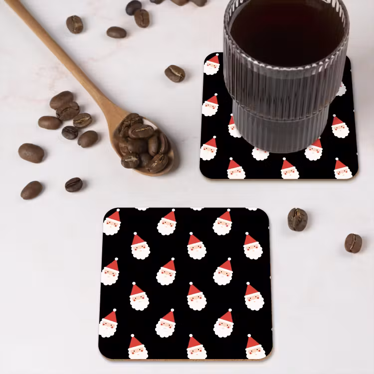 Untersetzer - Weihnachtsmann – Weihnachten – Schwarz — 4