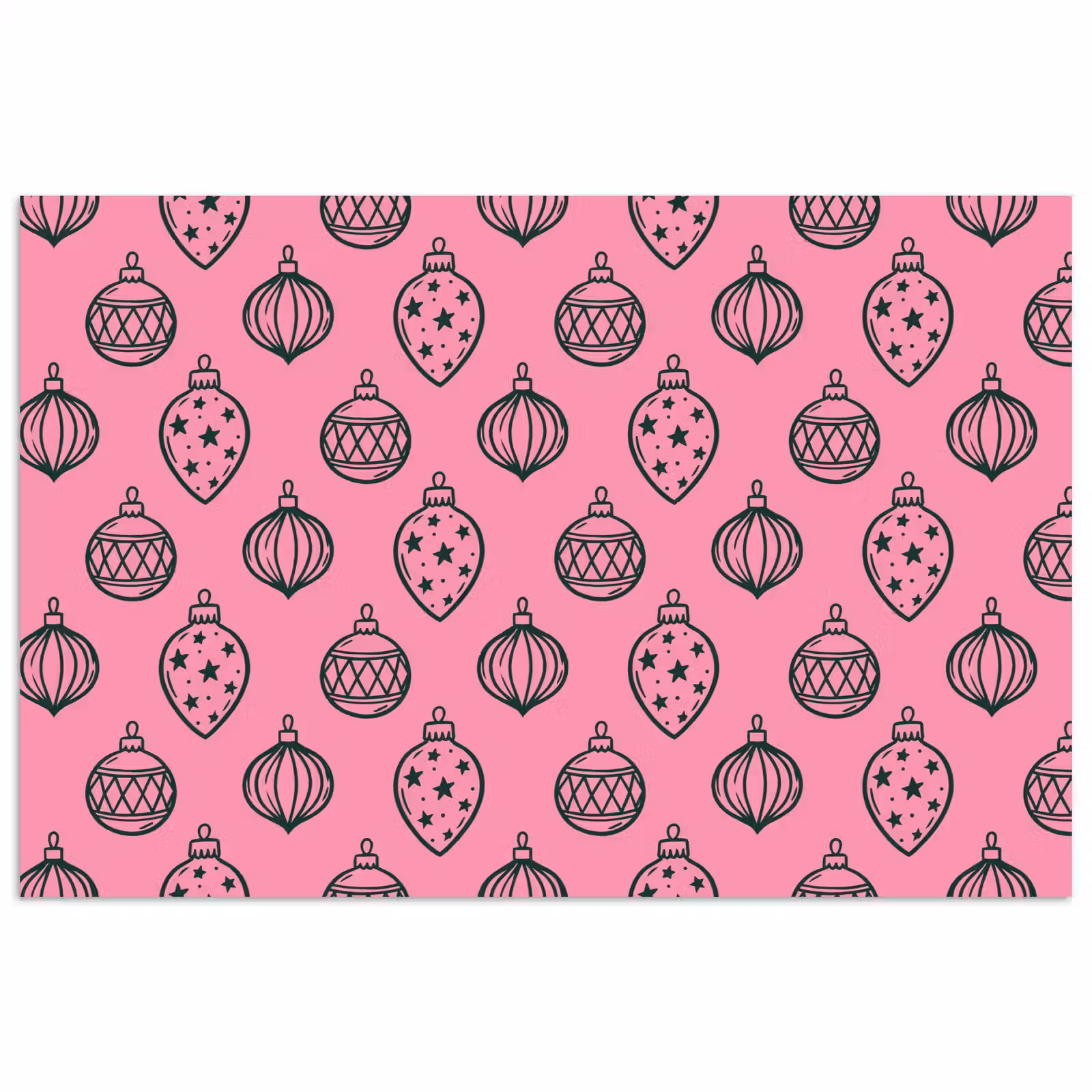 Poster - Weihnachtskugel – Grün – Rosa — 1