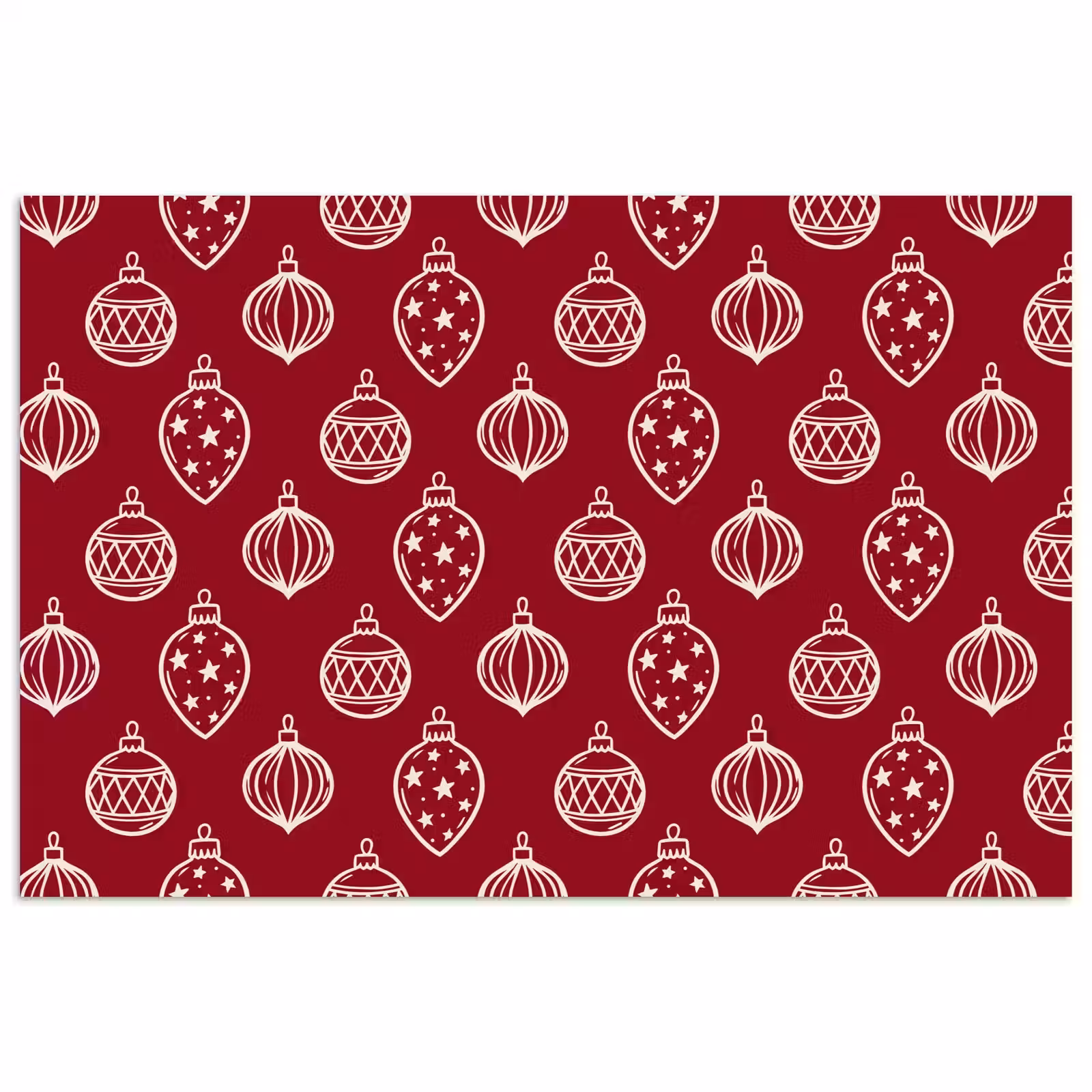 Poster - Weihnachtskugel – Rot – Cremefarben — 1