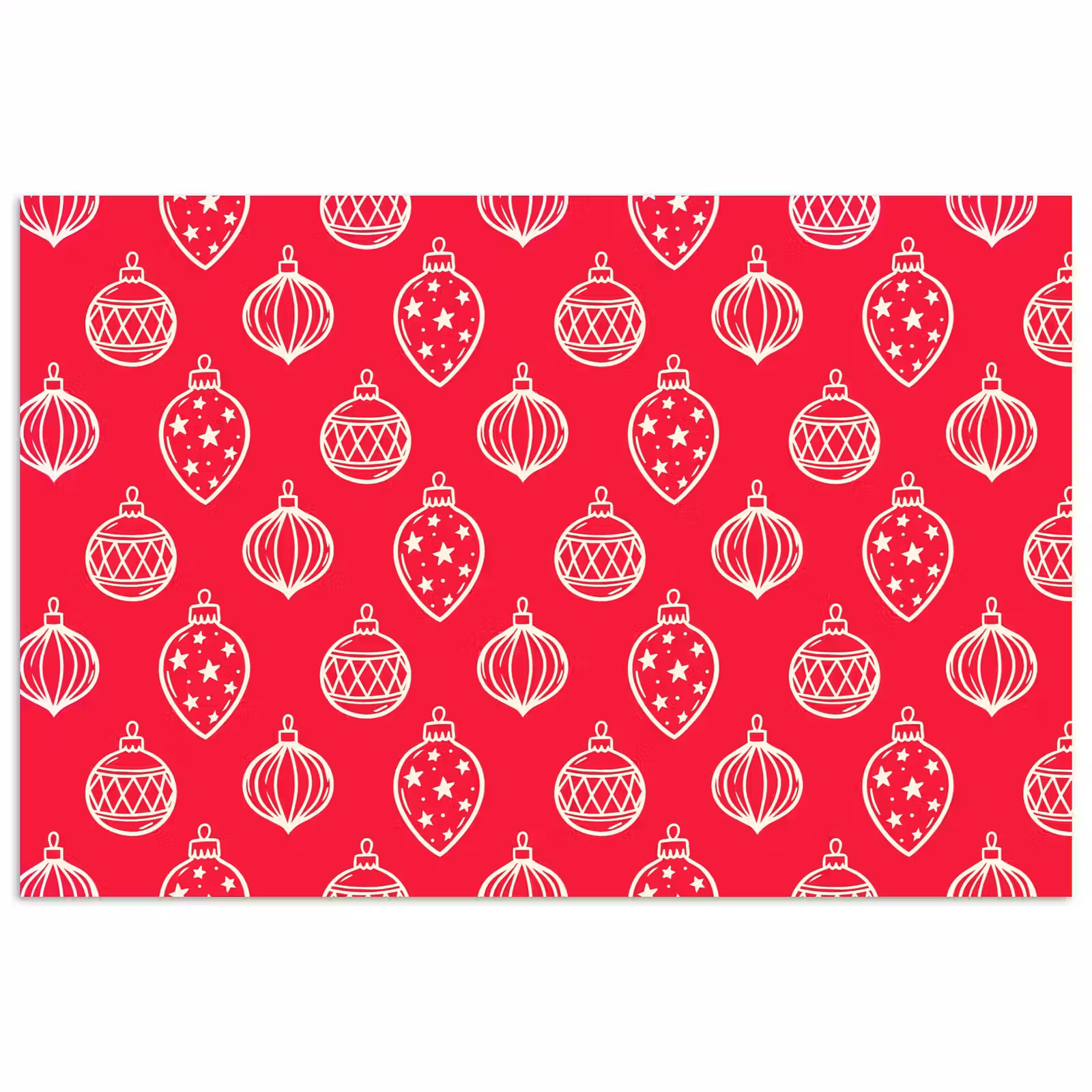 Poster - Weihnachtskugel – Rot – Weiß — 1