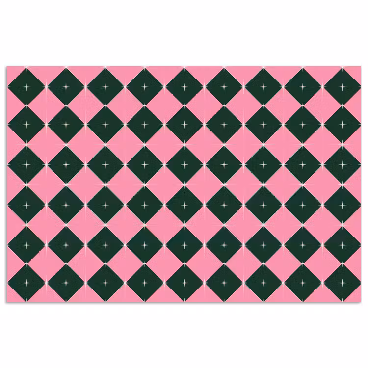 Poster - Weihnachten – Rosa – Grün – Stern — 1