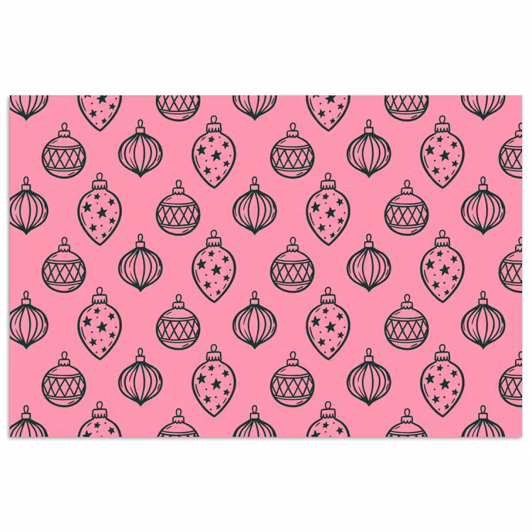 Poster - Weihnachtskugel – Grün – Rosa — 1