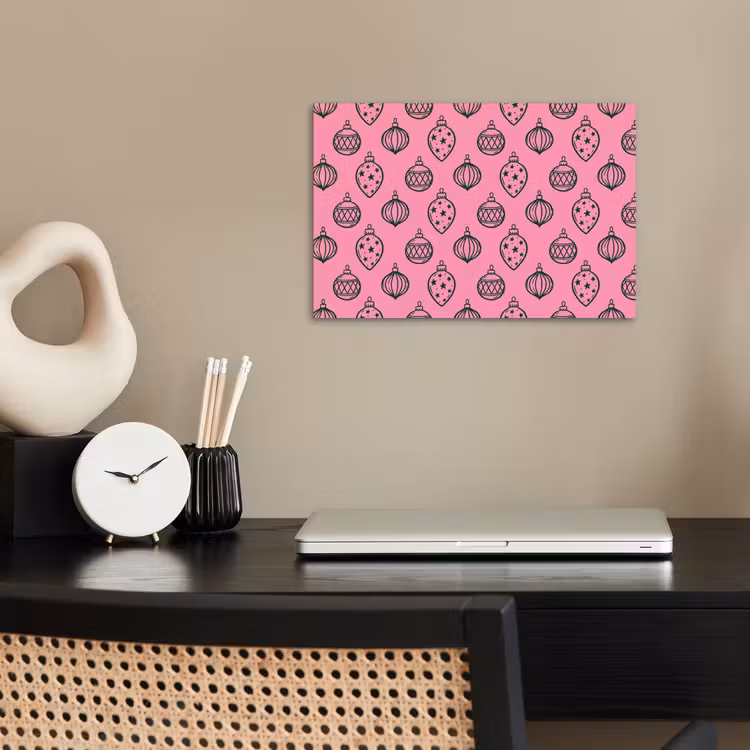 Poster - Weihnachtskugel – Grün – Rosa — 2