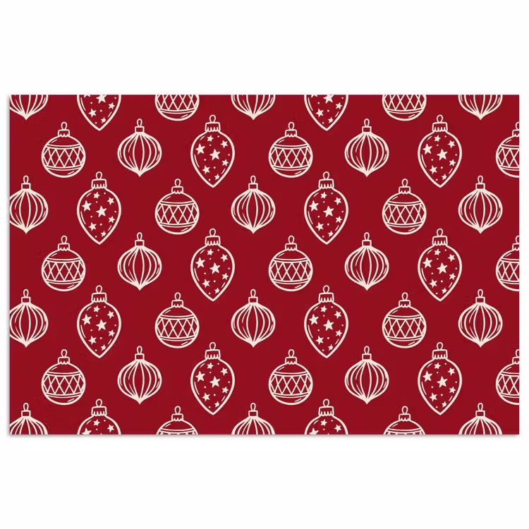 Poster - Weihnachtskugel – Rot – Cremefarben — 1