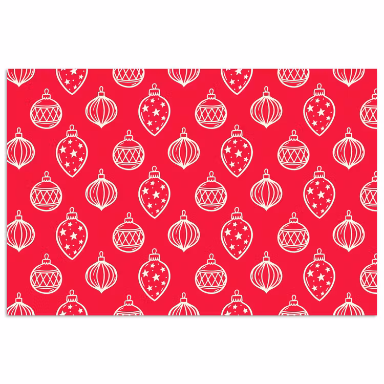 Poster - Weihnachtskugel – Rot – Weiß — 1