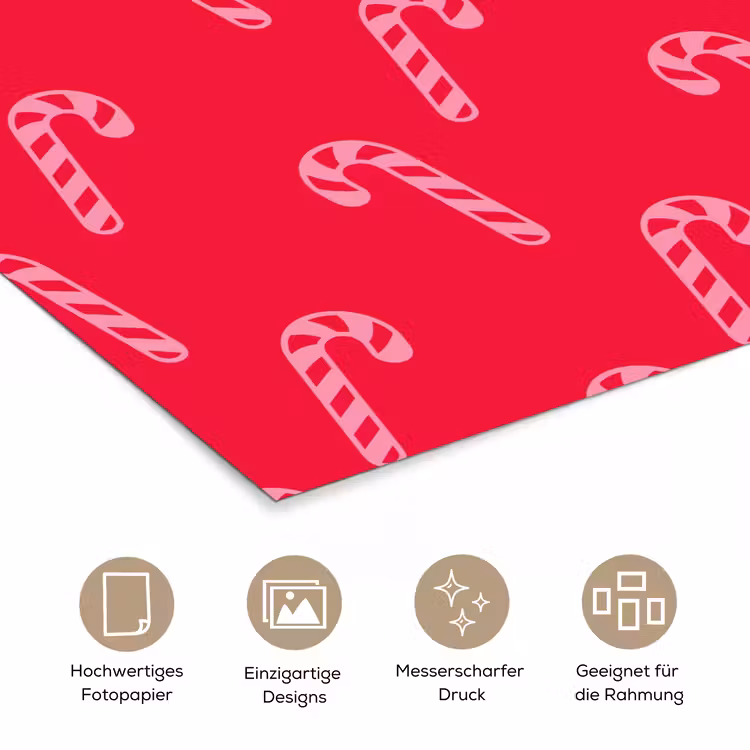 Poster - Weihnachten – Rosa – Rot – Zuckerstange — 5