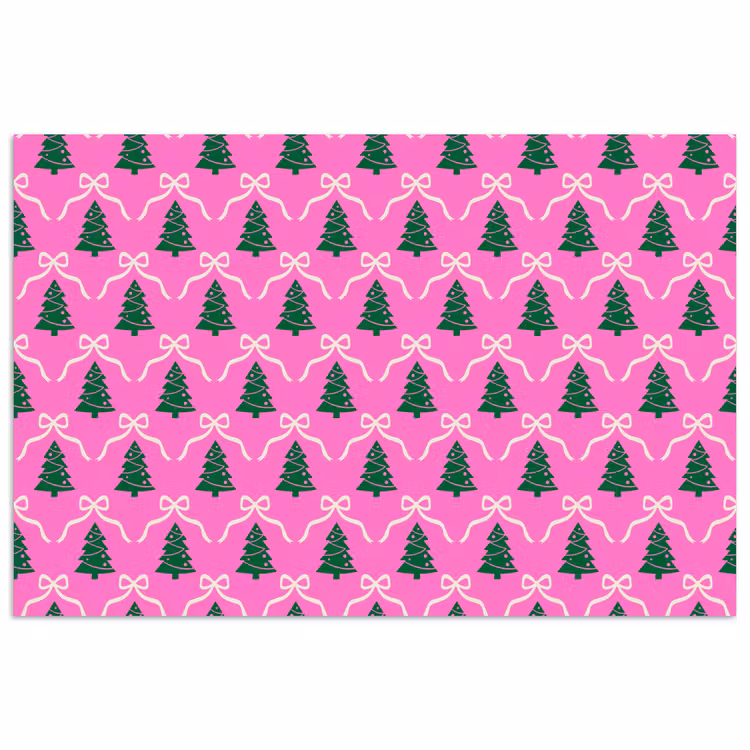 Poster - Weihnachten – Rosa – Weiß – Schleife — 1