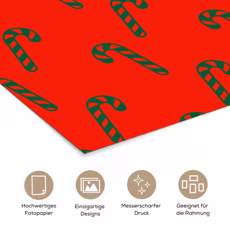 Poster - Weihnachten – Rot – Grün – Zuckerstange — 5