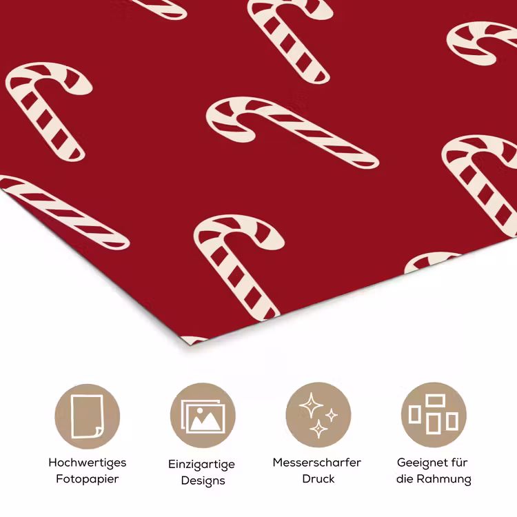 Poster - Weihnachten – Rot – Weiß – Zuckerstange — 5