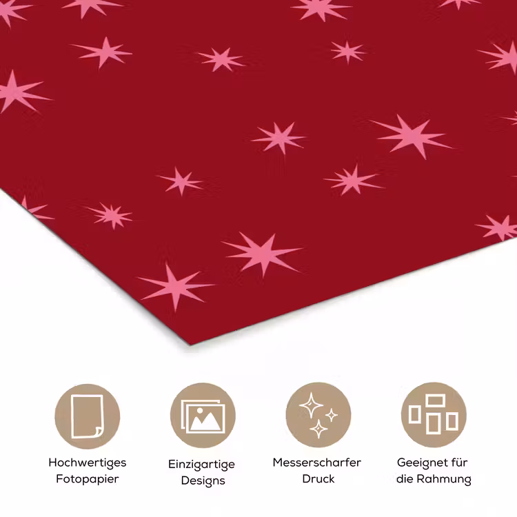 Poster - Stern – Rosa – Weihnachten – Rot — 5