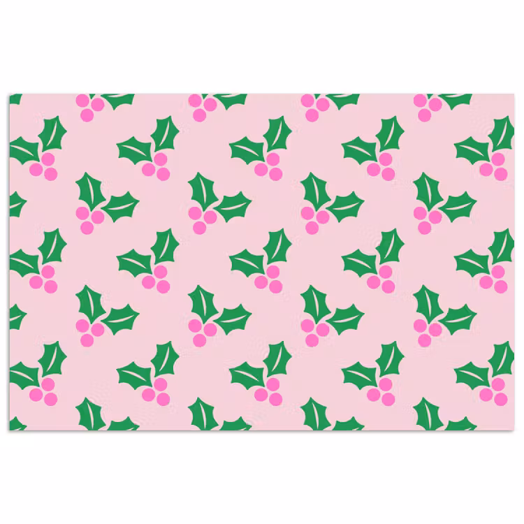 Poster - Weihnachten – Stechpalme – Rosa — 1